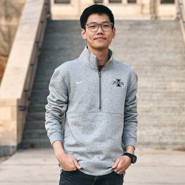 Nike® I-State Heather Gray Half Zip Sweatshirt